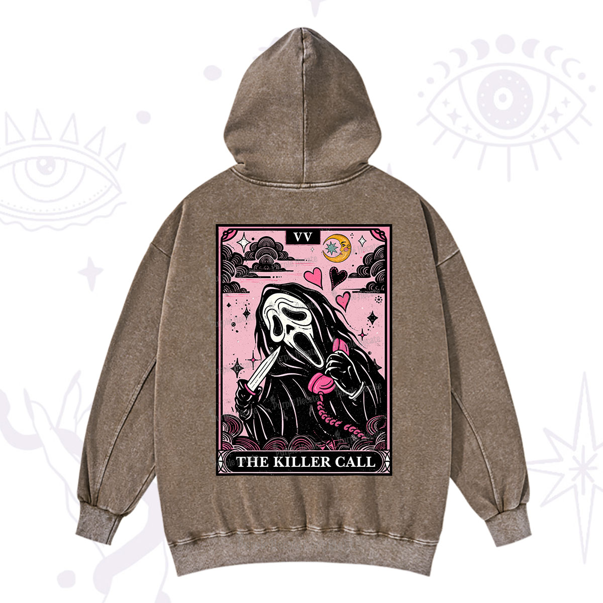 Purplehecate The Killer Call Tarot Washed Hoodie