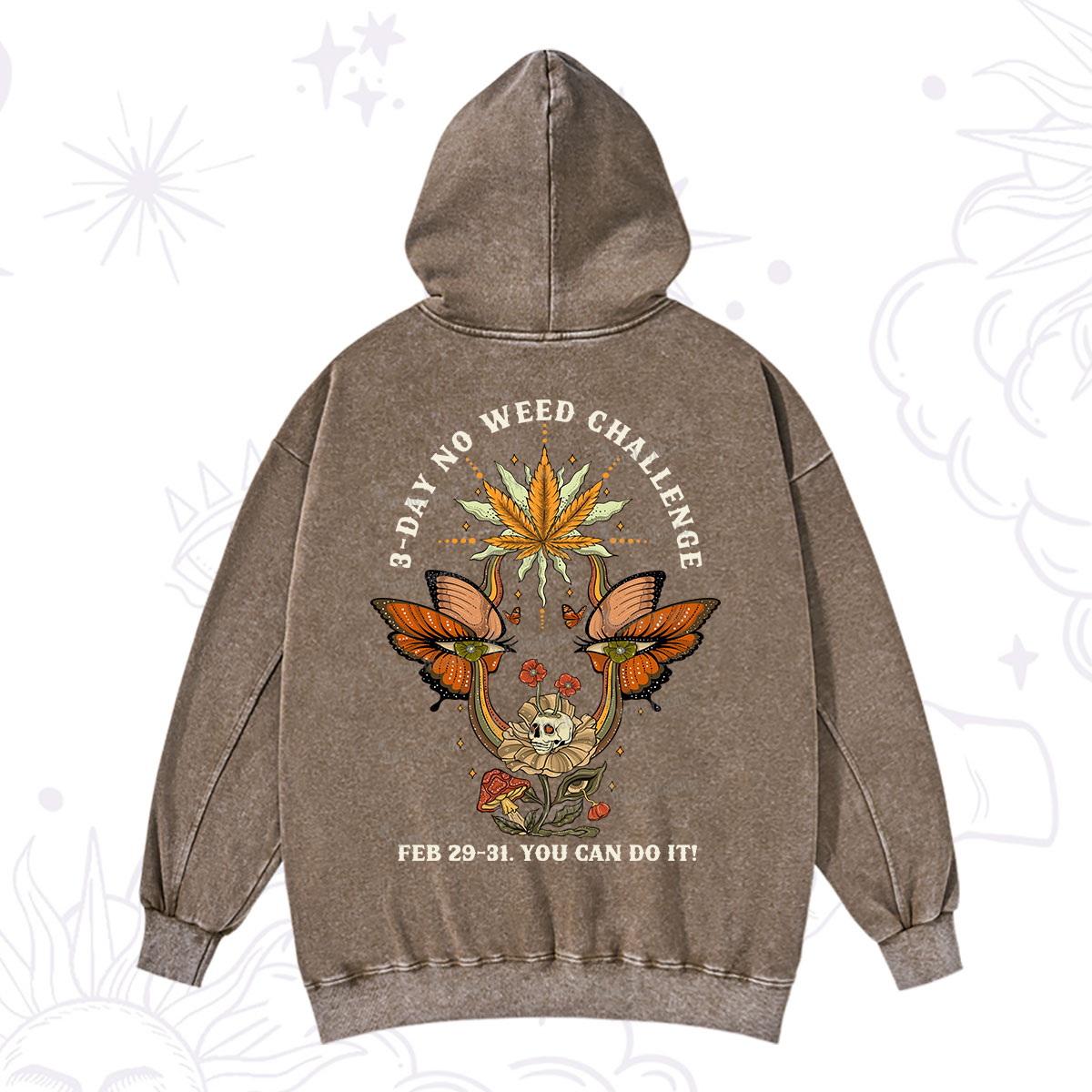 Purplehecate 3 Day No Weed Challenge Washed Hoodie