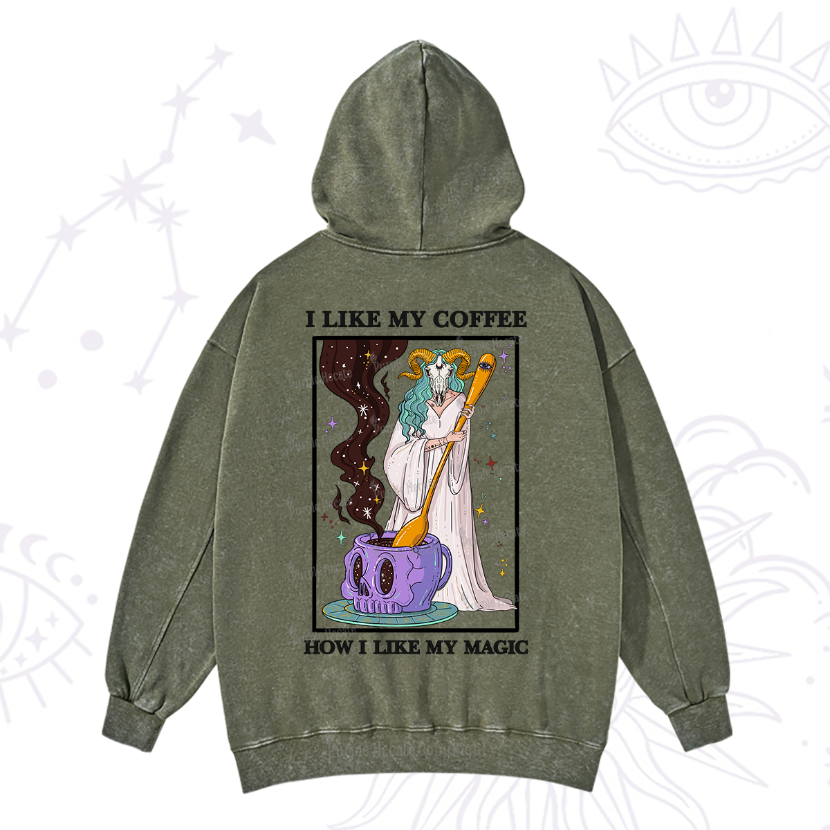 Purplehecate I Like My Coffee How I Like My Magic Washed Hoodie