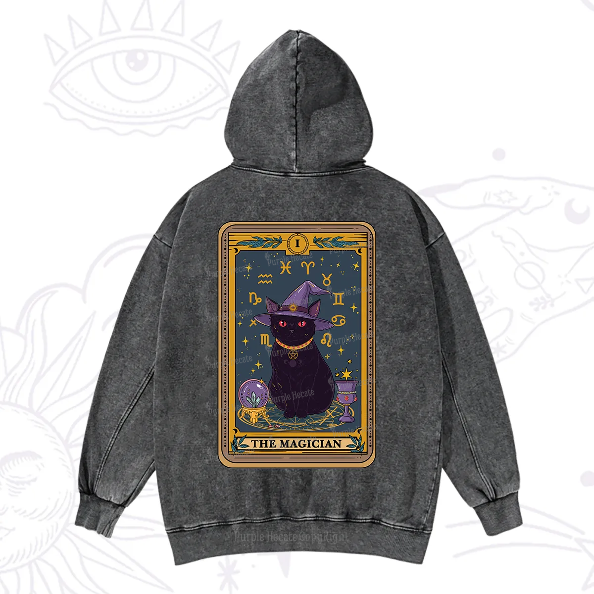 Purplehecate The Magician Tarot Washed Hoodie