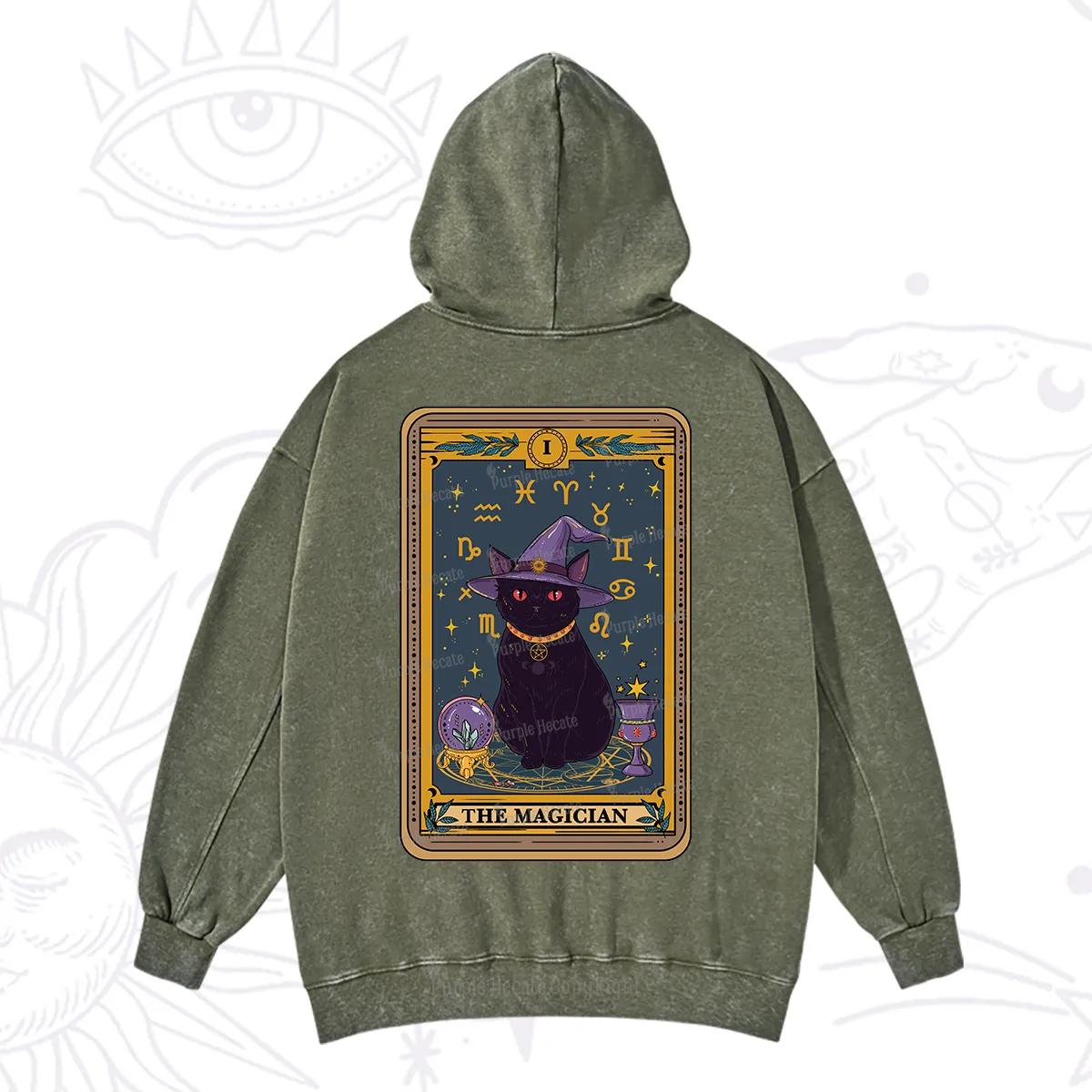 Purplehecate The Magician Tarot Washed Hoodie