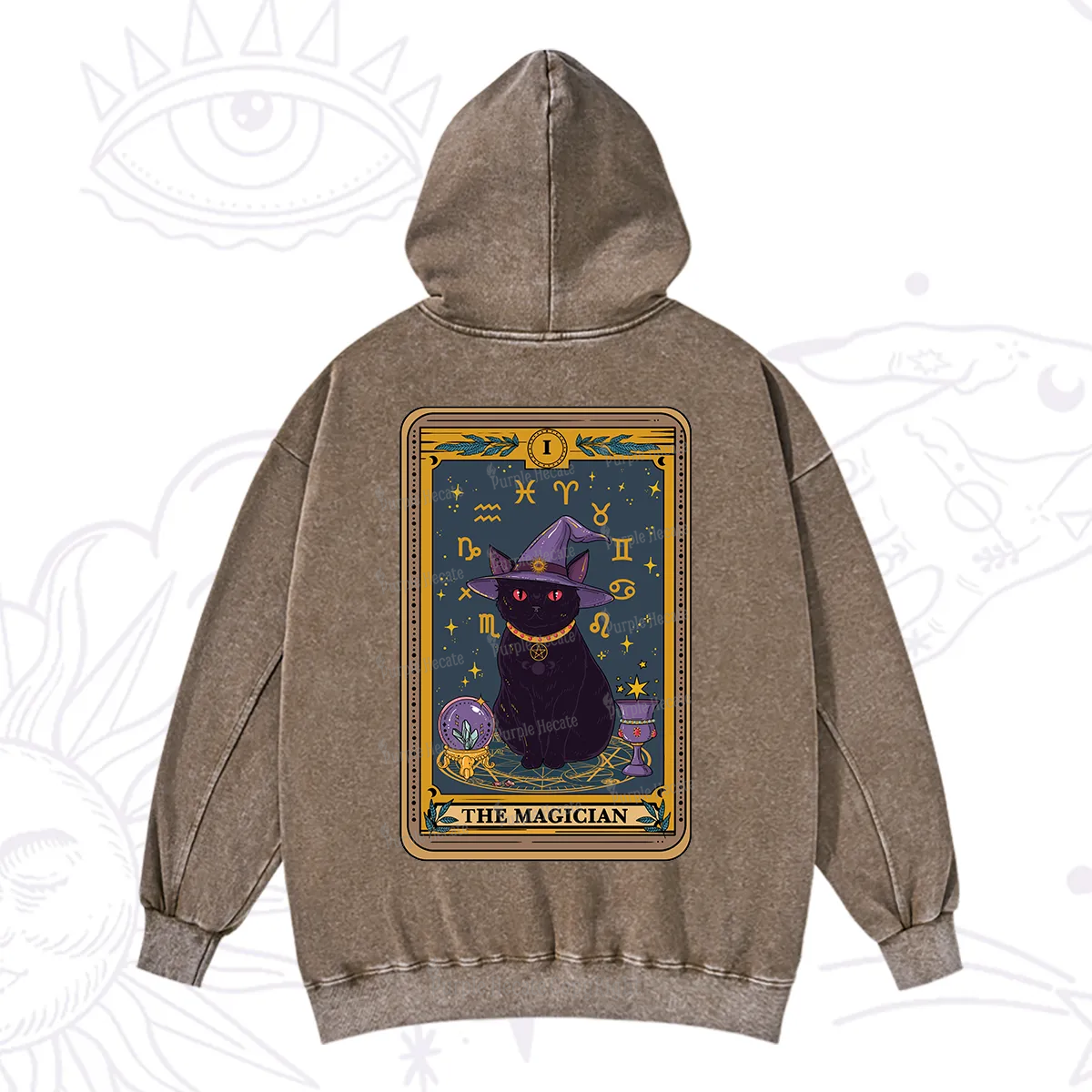 Purplehecate The Magician Tarot Washed Hoodie