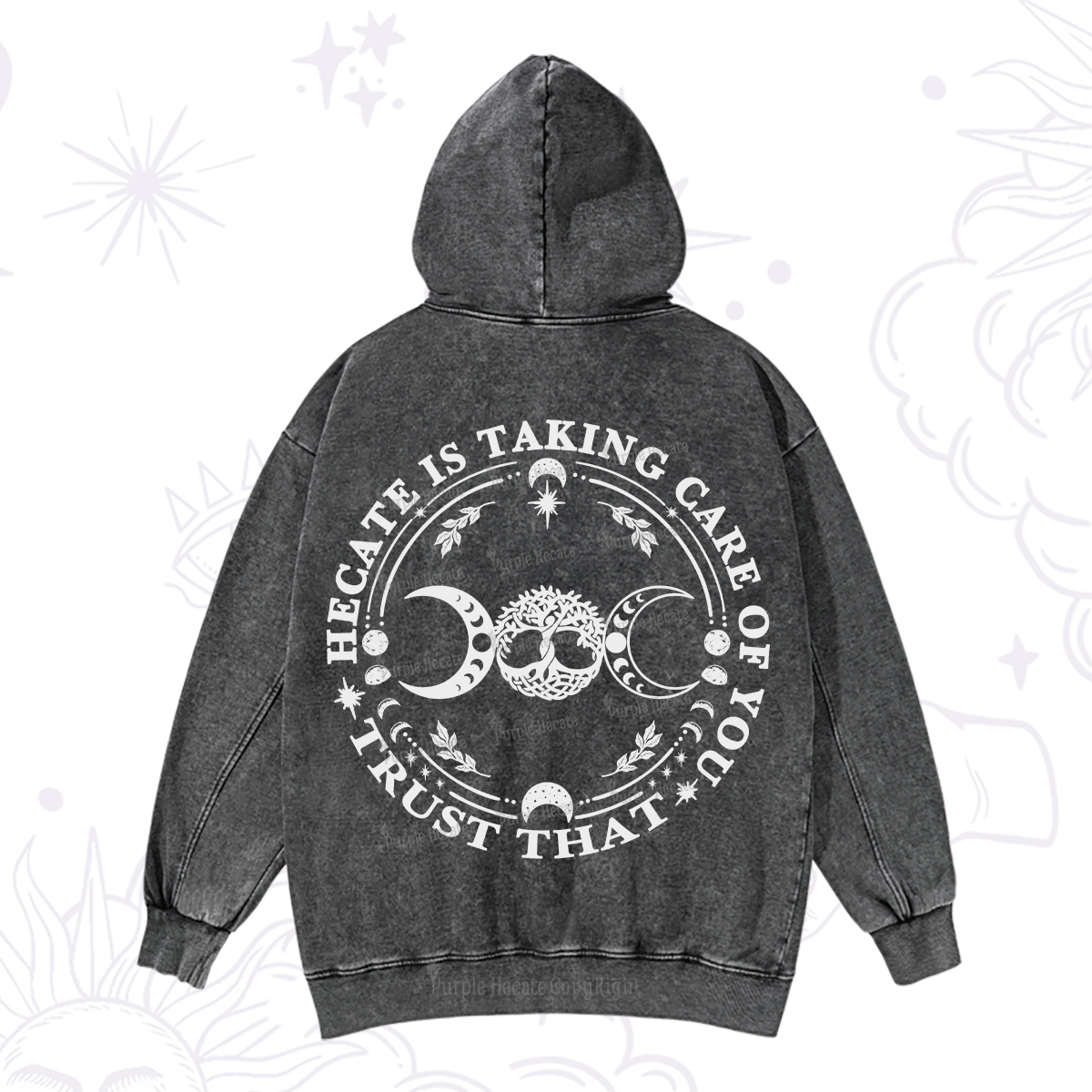 Purplehecate Hecate Is Taking Care Of You Washed Hoodie