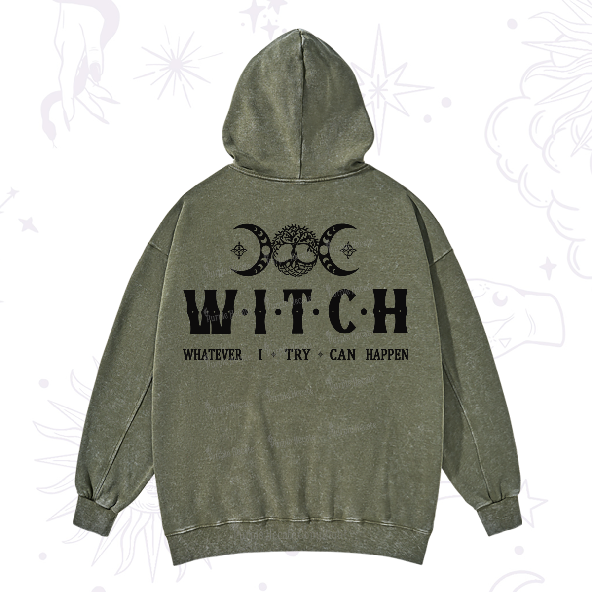 Purplehecate What I Try Can Happen Washed Hoodie