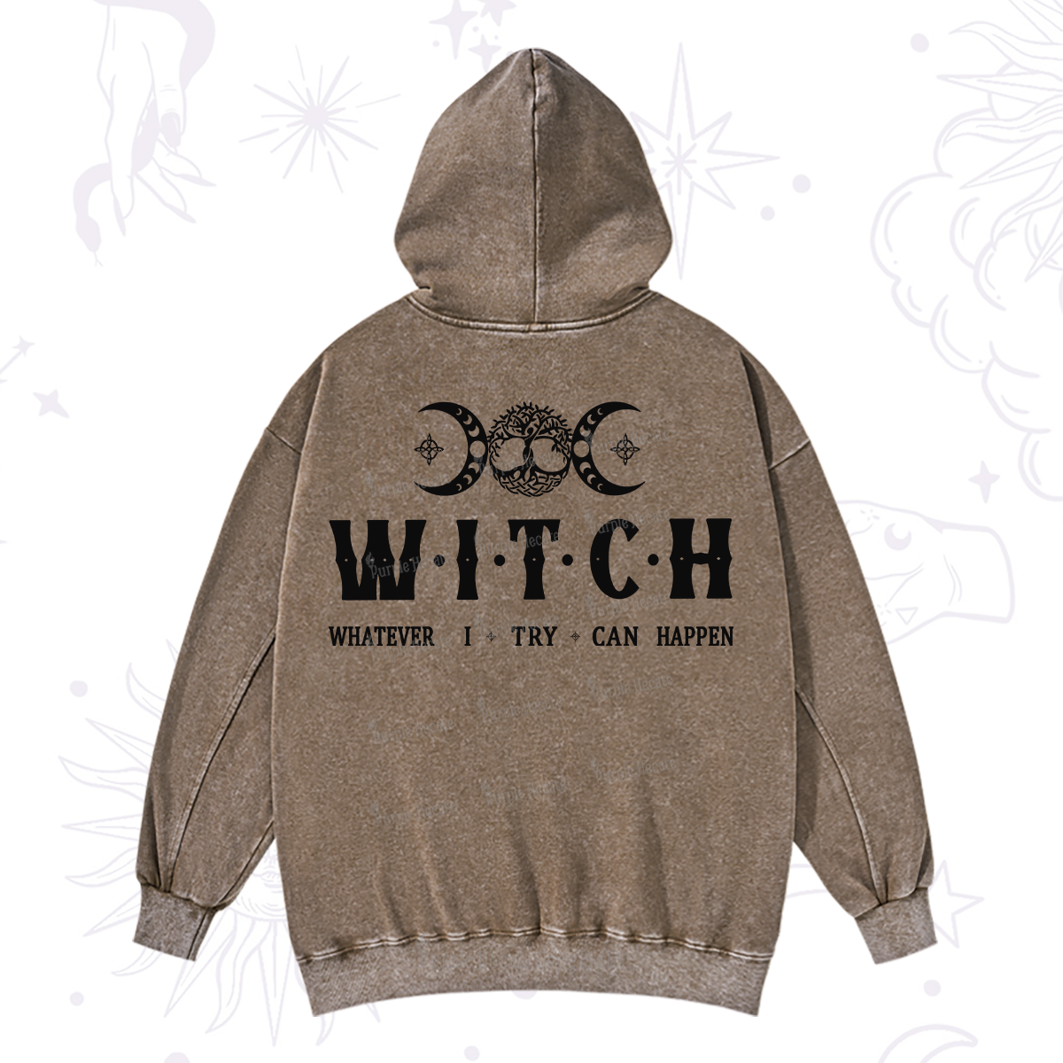Purplehecate What I Try Can Happen Washed Hoodie