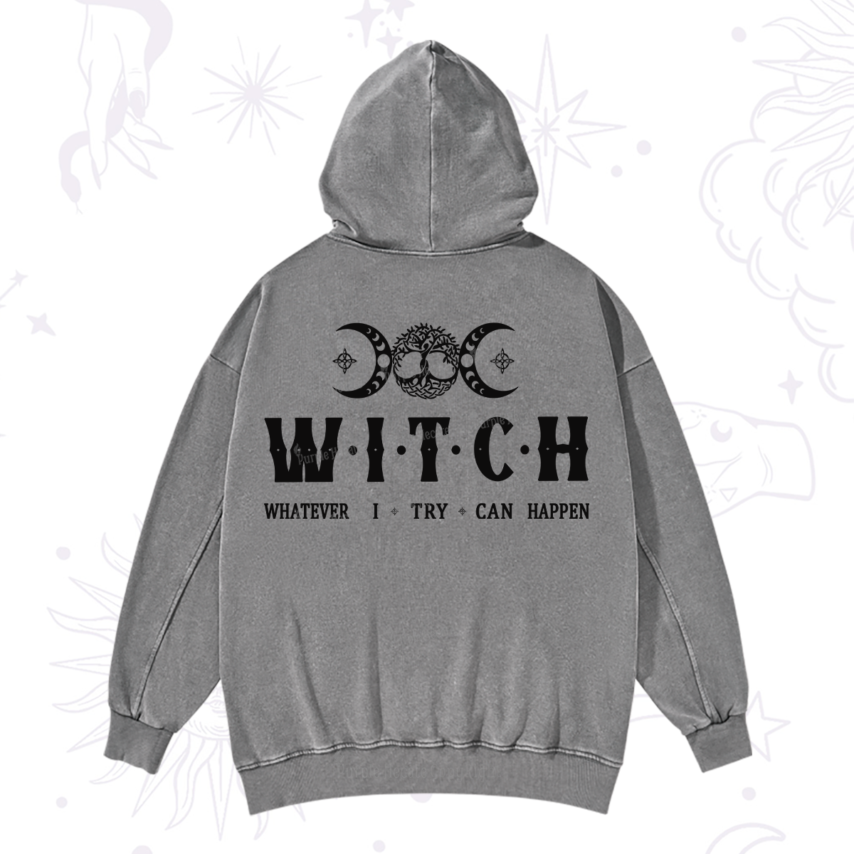 Purplehecate What I Try Can Happen Washed Hoodie