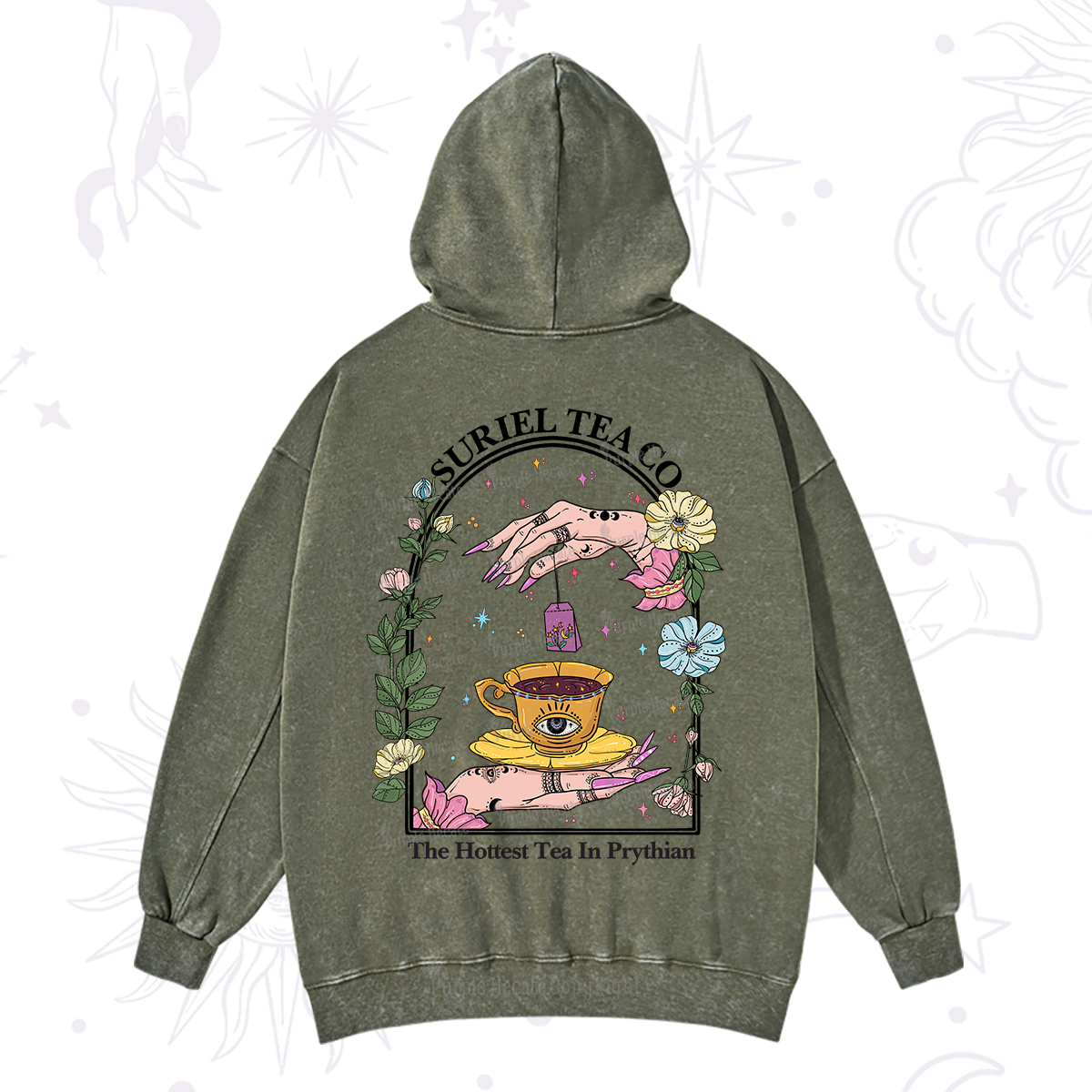Purplehecate The Hottest Tea in Prythian Washed Hoodie