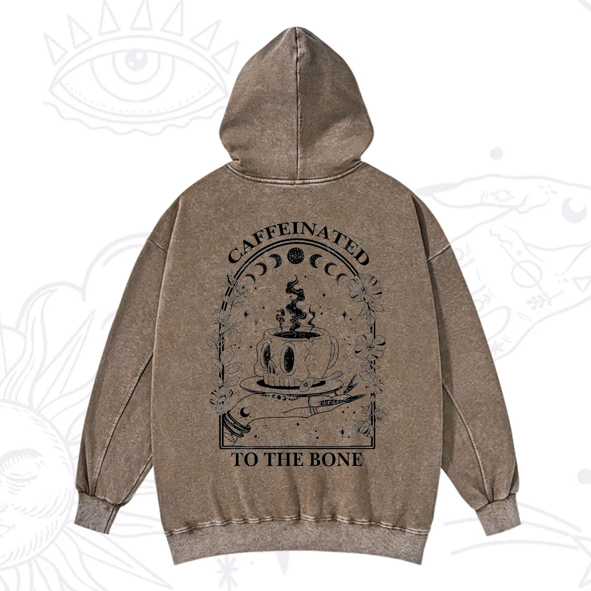 Purplehecate Caffeinated To The Bone Washed Hoodie