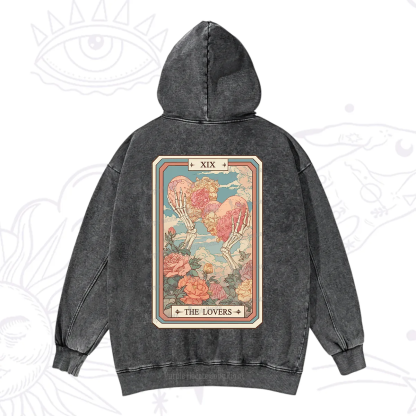 Purplehecate The Lovers Undying Heart Tarot Washed Hoodie