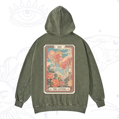 Purplehecate The Lovers Undying Heart Tarot Washed Hoodie