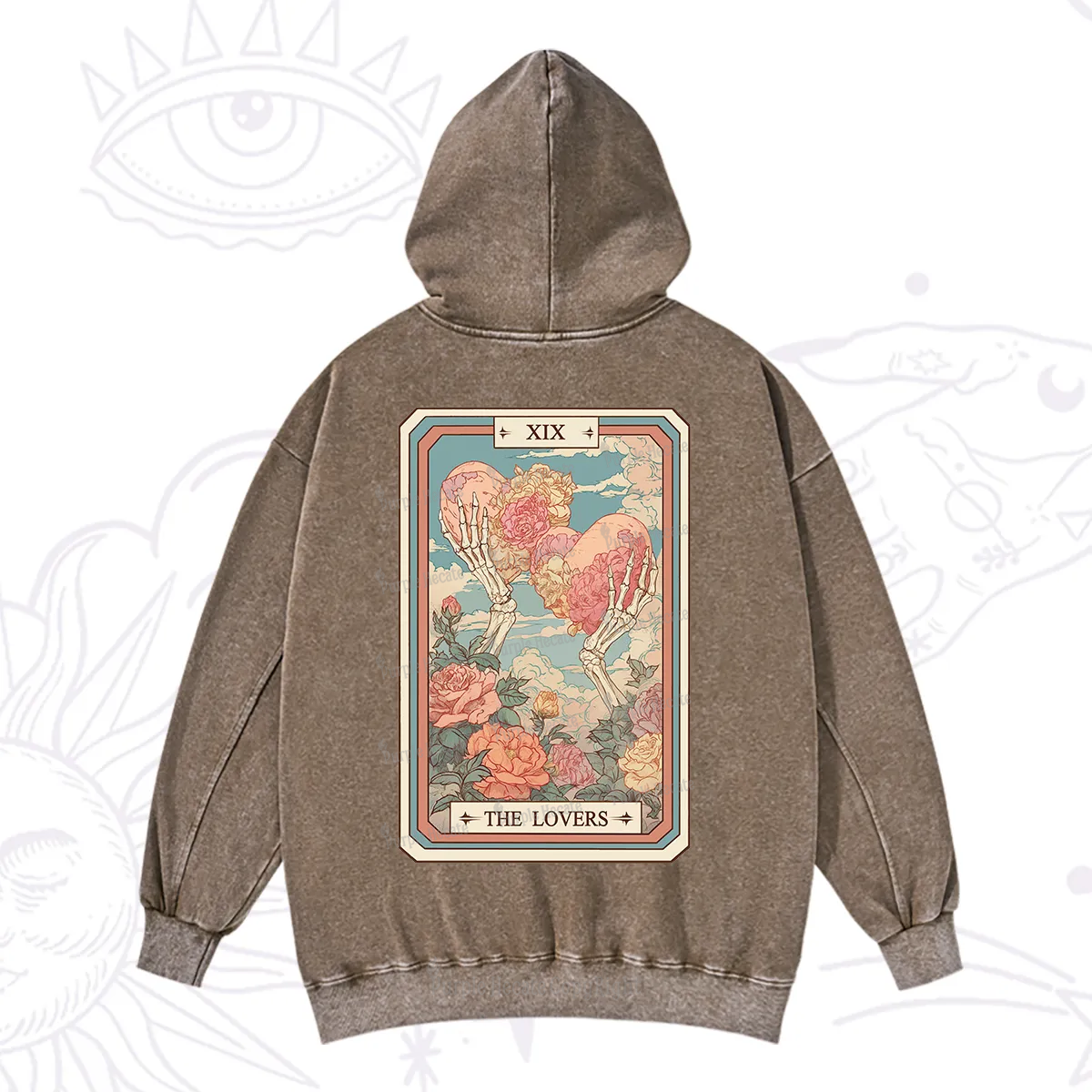 Purplehecate The Lovers Undying Heart Tarot Washed Hoodie