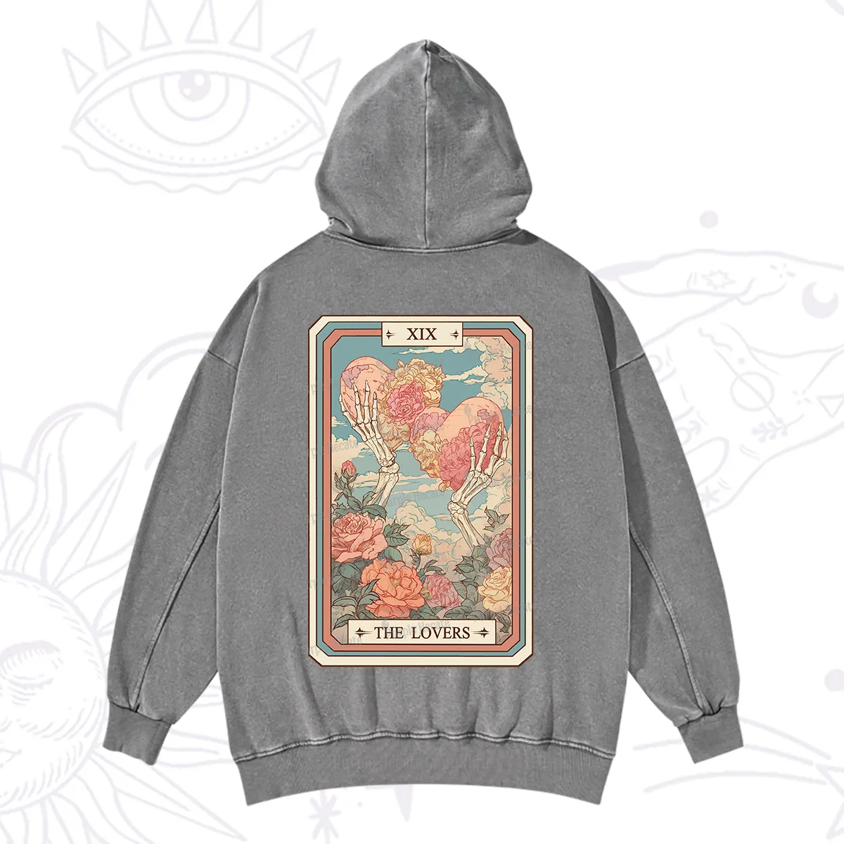 Purplehecate The Lovers Undying Heart Tarot Washed Hoodie
