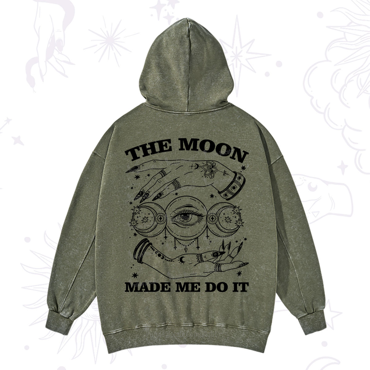 Purplehecate Funny The Moon Made Me Do It Washed Hoodie