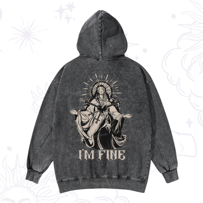Purplehecate I'm Fine Washed Hoodie