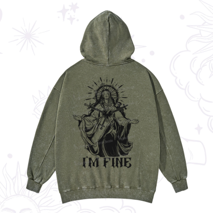 Purplehecate I'm Fine Washed Hoodie
