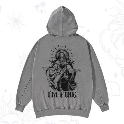 Purplehecate I'm Fine Washed Hoodie