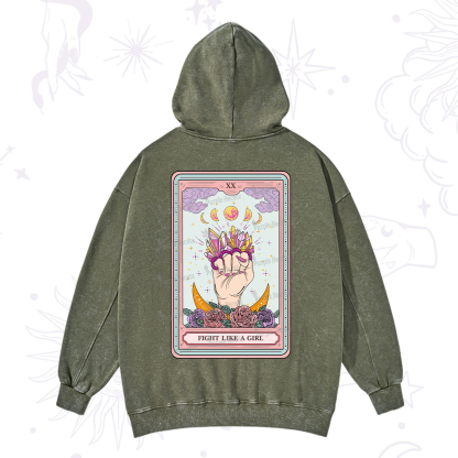 Purplehecate The Fight Like A Girl Tarot Washed Hoodie