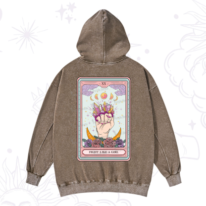 Purplehecate The Fight Like A Girl Tarot Washed Hoodie