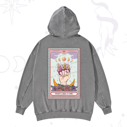 Purplehecate The Fight Like A Girl Tarot Washed Hoodie