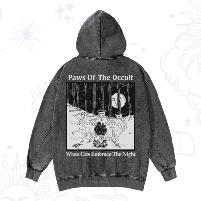 Purplehecate Witchy Cats Washed Hoodie