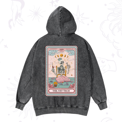 Purplehecate The Vet Tech Tarot Card Washed Hoodie