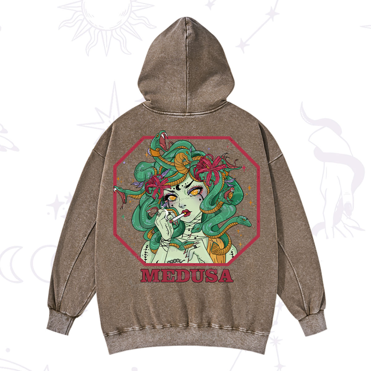 Purplehecate The Greek Goddess Medusa Washed Hoodie