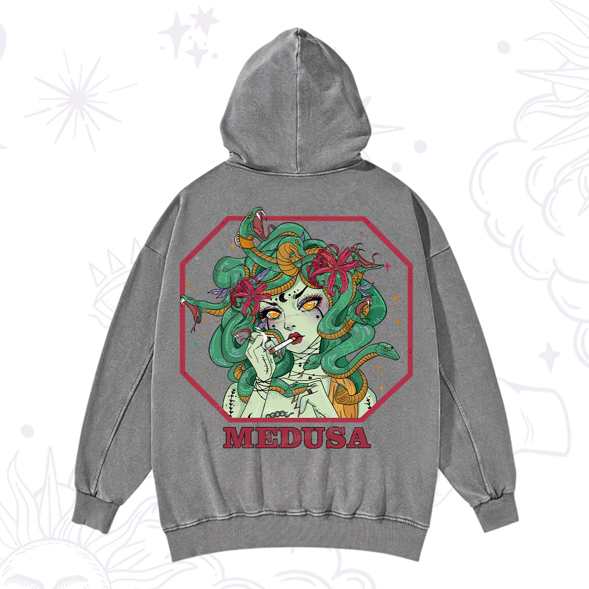 Purplehecate The Greek Goddess Medusa Washed Hoodie