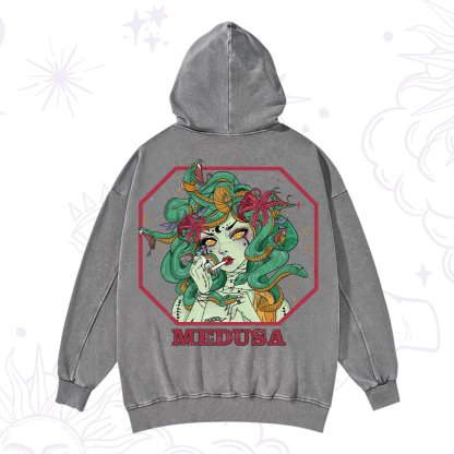 Purplehecate The Greek Goddess Medusa Washed Hoodie