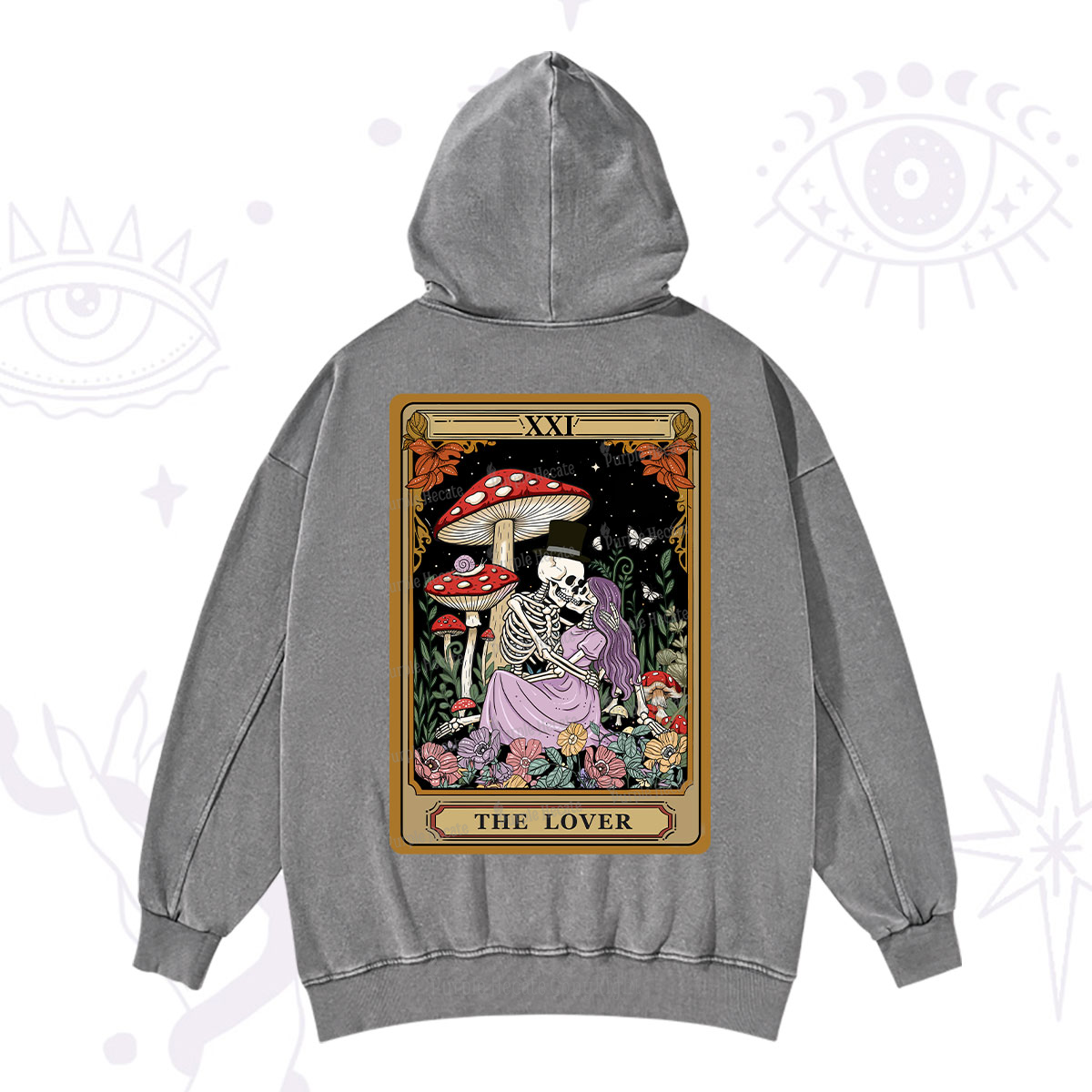 Purplehecate The Vintage Lover Tarot Washed Hoodie