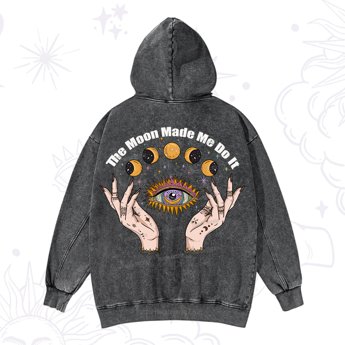Purplehecate The Moon Made Me Do It Washed Hoodie