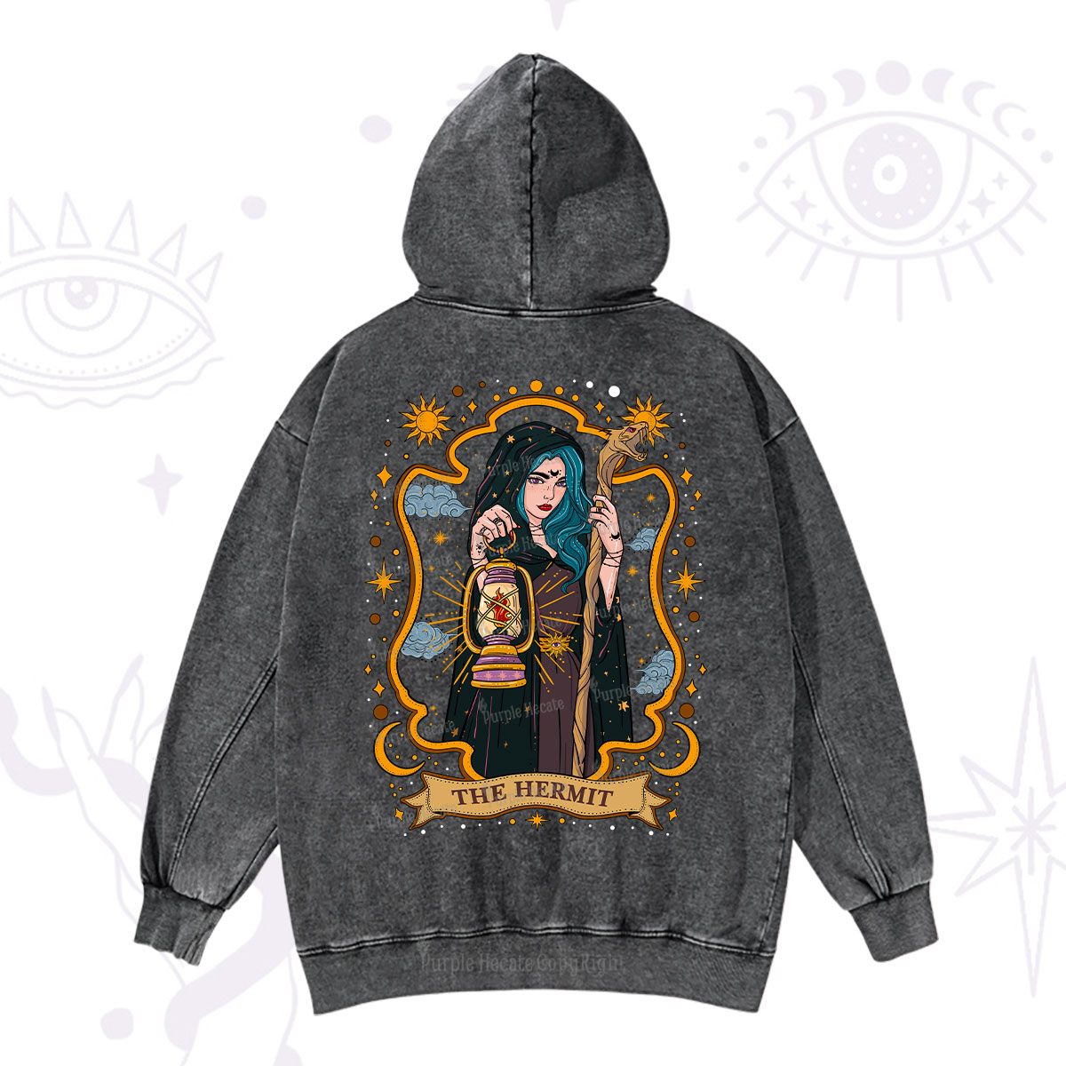 Purplehecate The Hermit Goddess Washed Hoodie