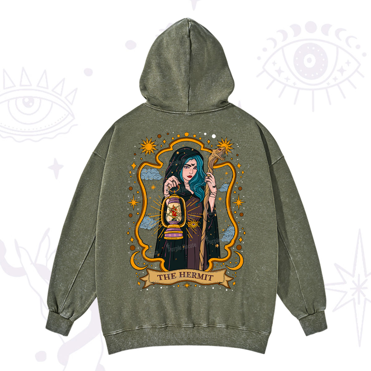 Purplehecate The Hermit Goddess Washed Hoodie