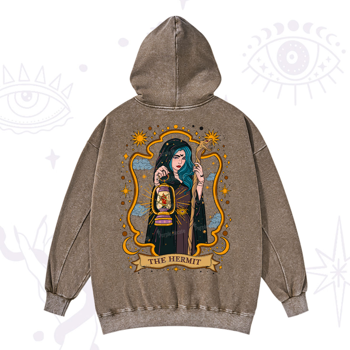 Purplehecate The Hermit Goddess Washed Hoodie