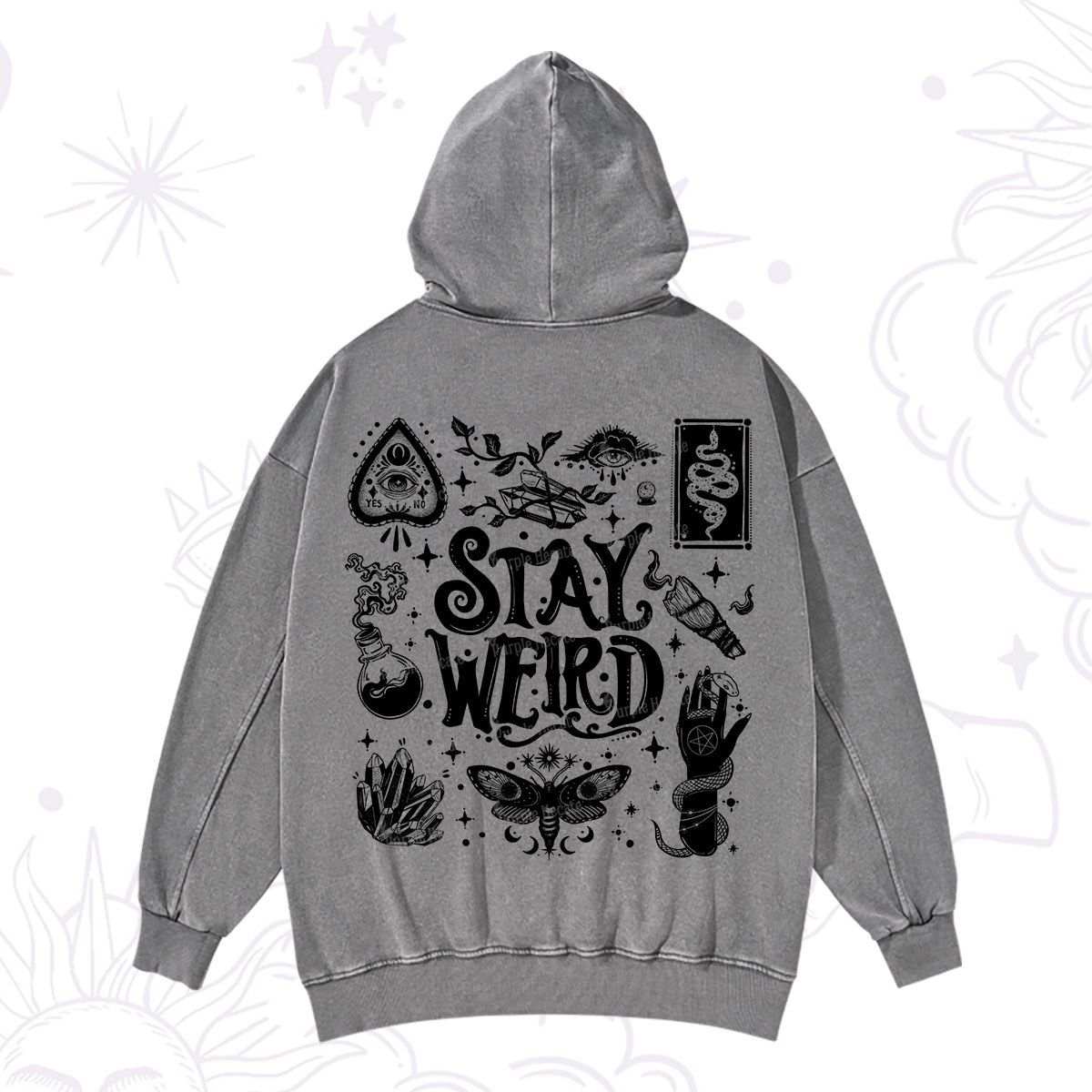 Purplehecate Stay Weird and Witchy Washed Hoodie