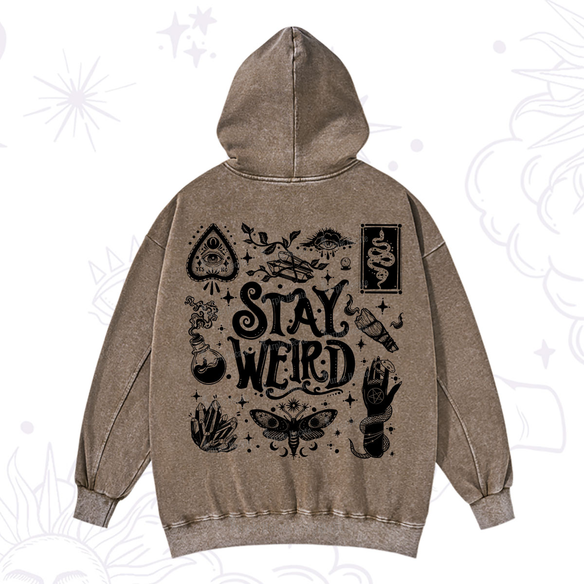 Purplehecate Stay Weird and Witchy Washed Hoodie