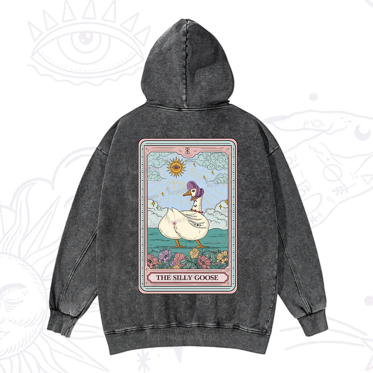 Purplehecate The Silly Goose Tarot Washed Hoodie