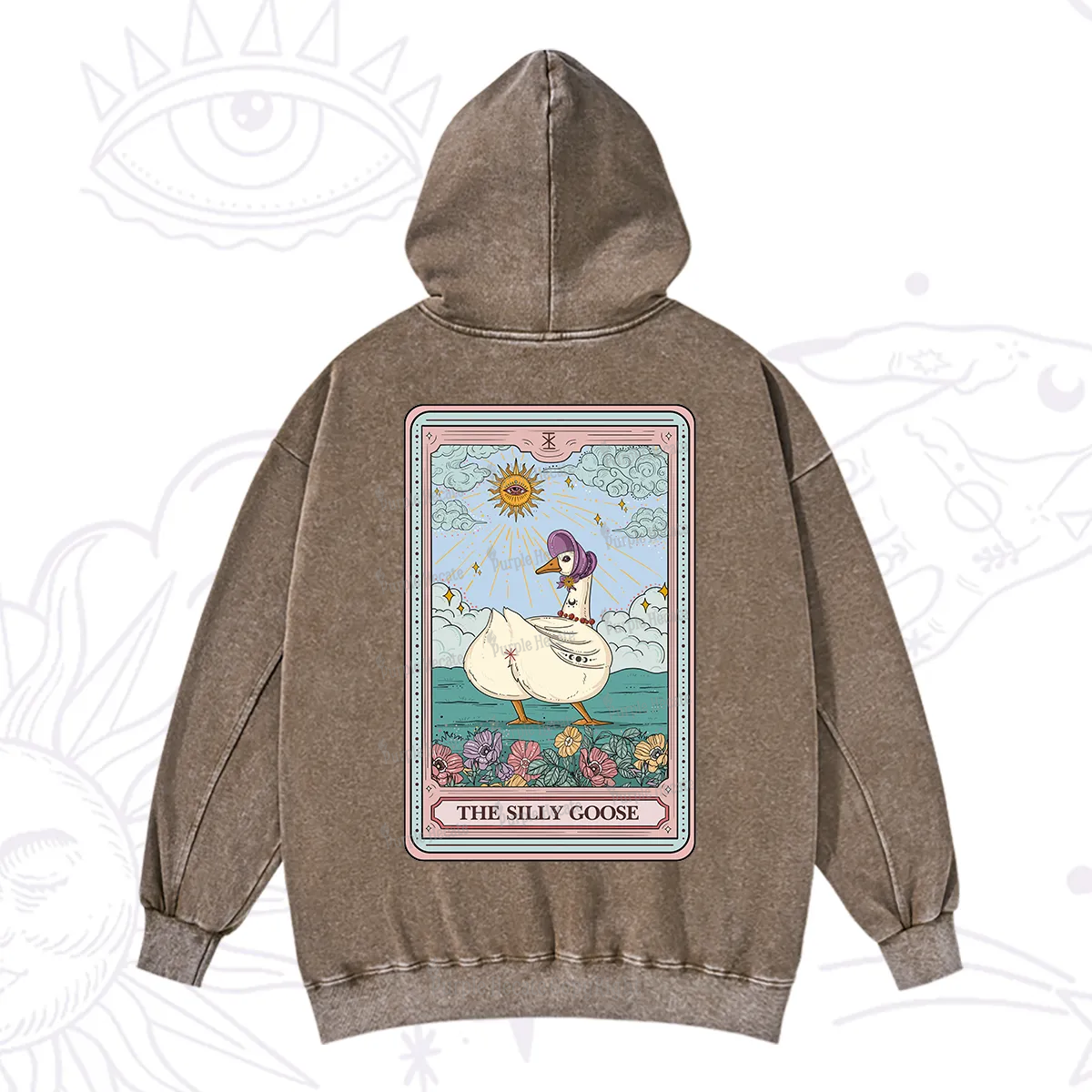 Purplehecate The Silly Goose Tarot Washed Hoodie