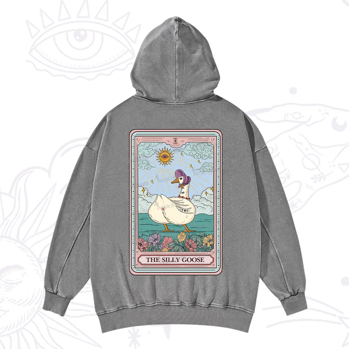 Purplehecate The Silly Goose Tarot Washed Hoodie