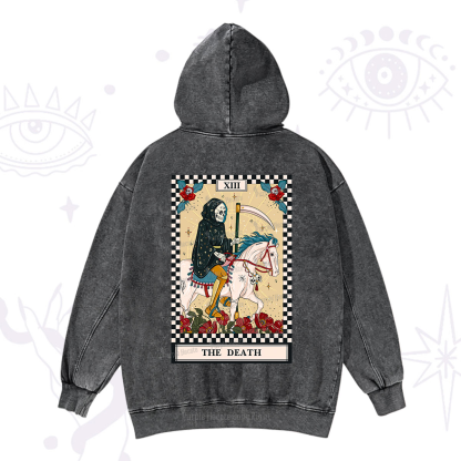 Purplehecate The Death Tarot Skeleton Washed Hoodie