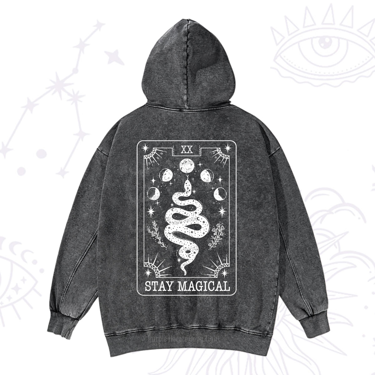 Purplehecate The Stay Magical Tarot Washed Hoodie