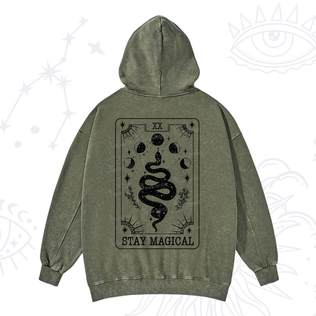 Purplehecate The Stay Magical Tarot Washed Hoodie