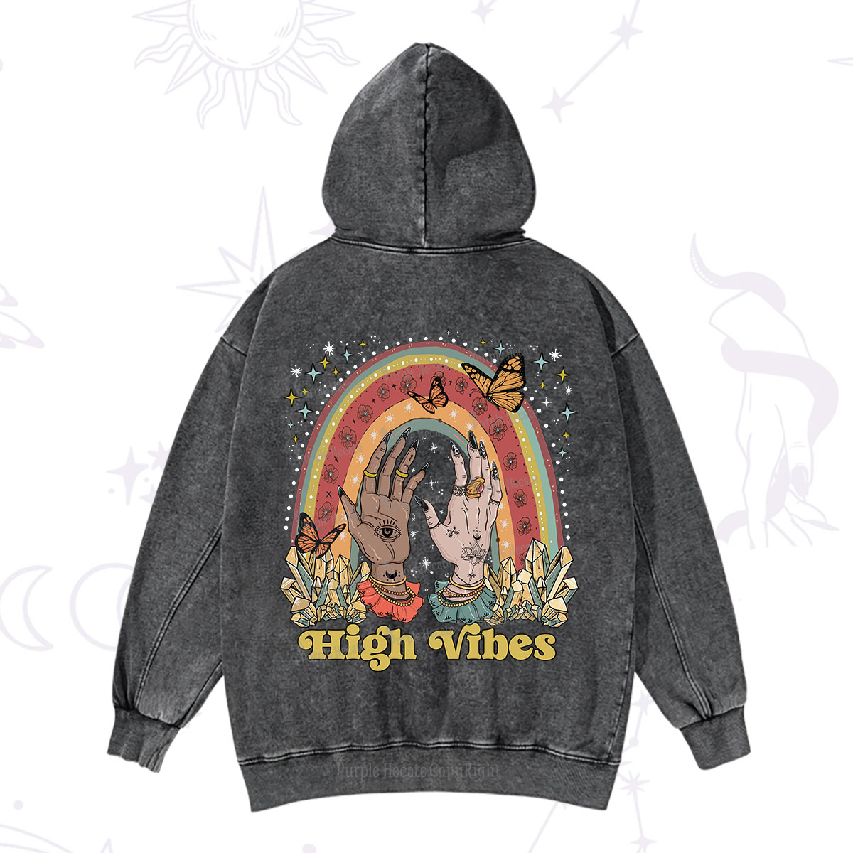 Purplehecate High Vibes Washed Hoodie