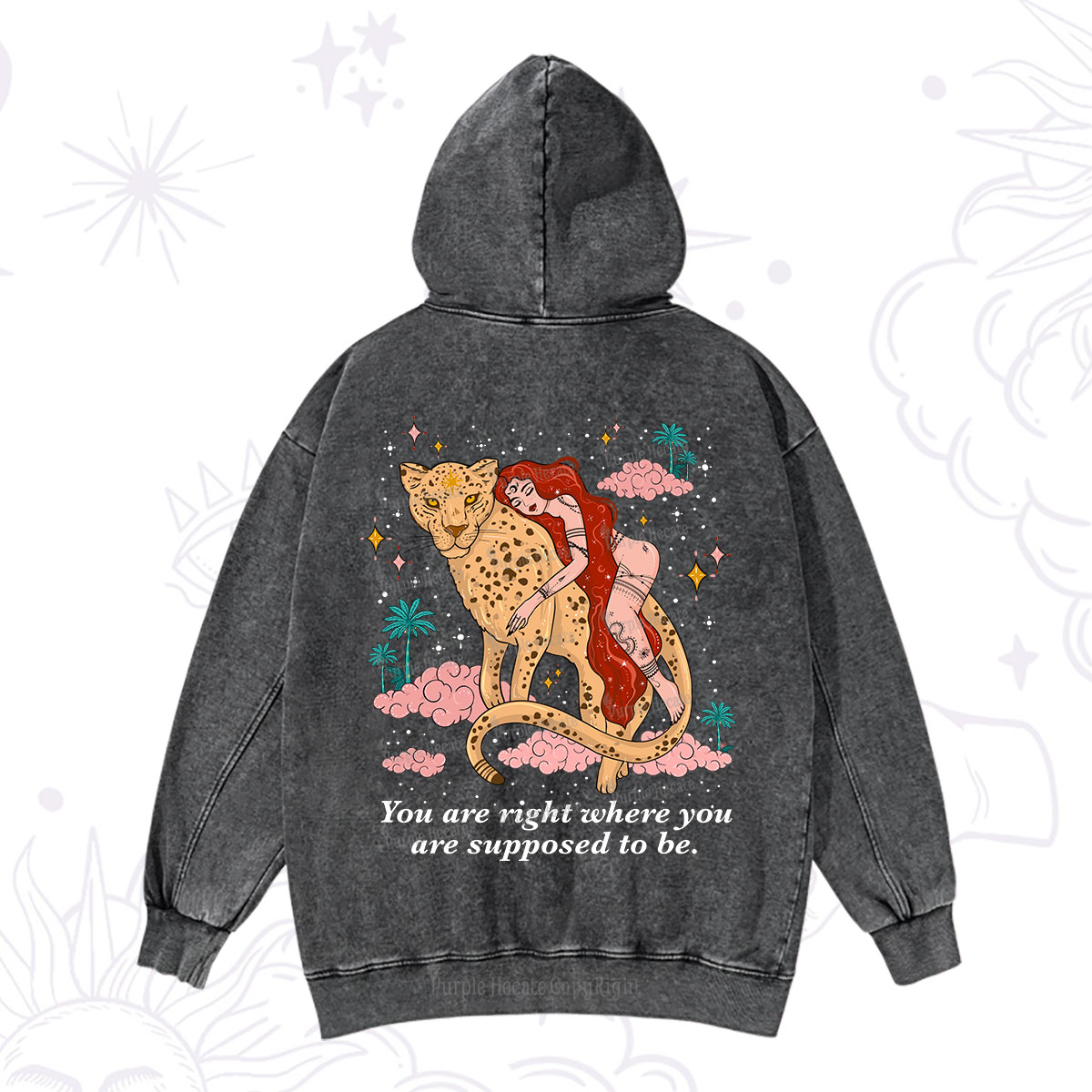 Purplehecate You Are Right Where You Are Supposed To Be Washed Hoodie