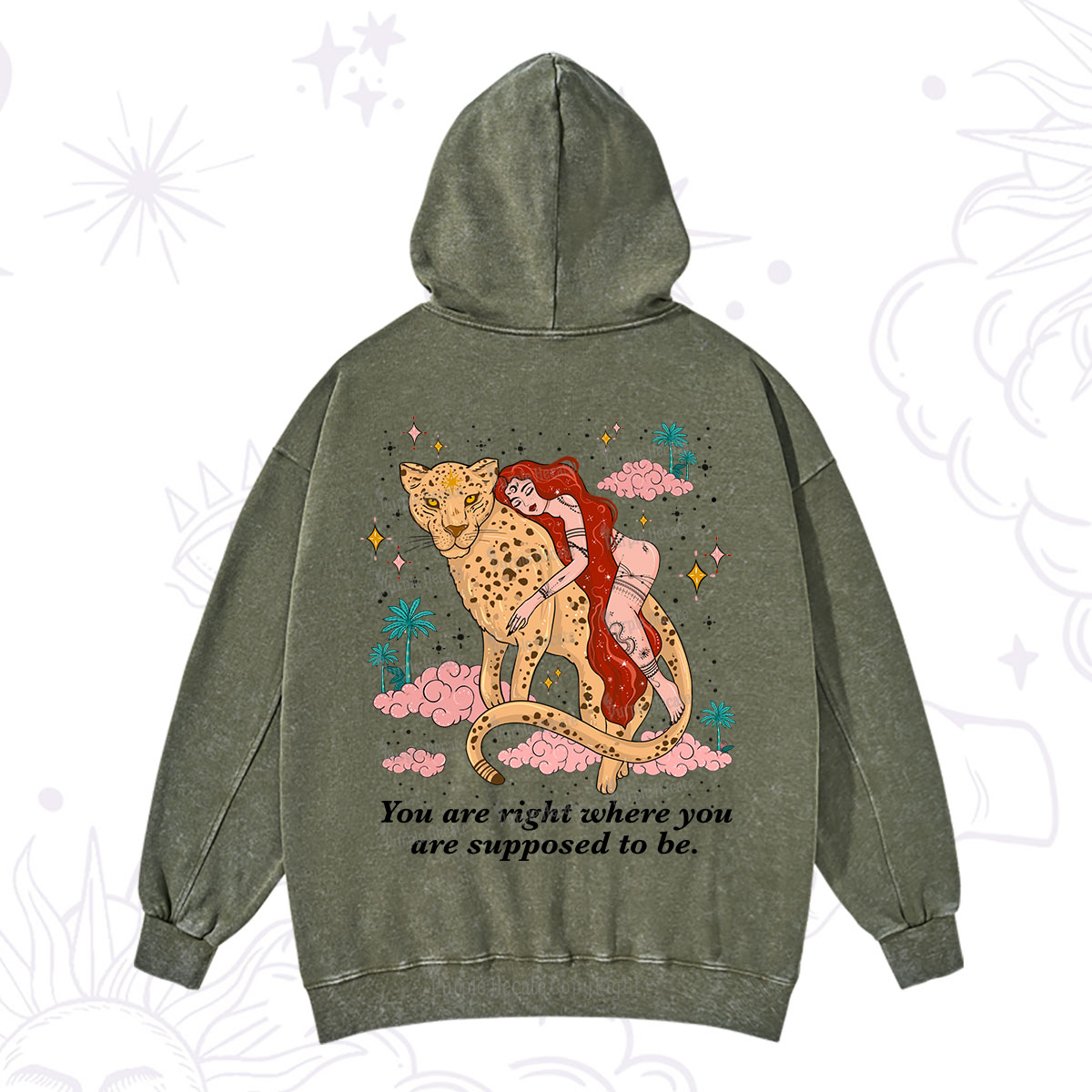 Purplehecate You Are Right Where You Are Supposed To Be Washed Hoodie