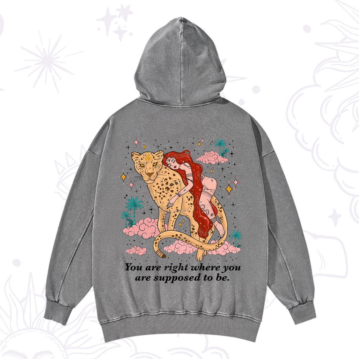 Purplehecate You Are Right Where You Are Supposed To Be Washed Hoodie