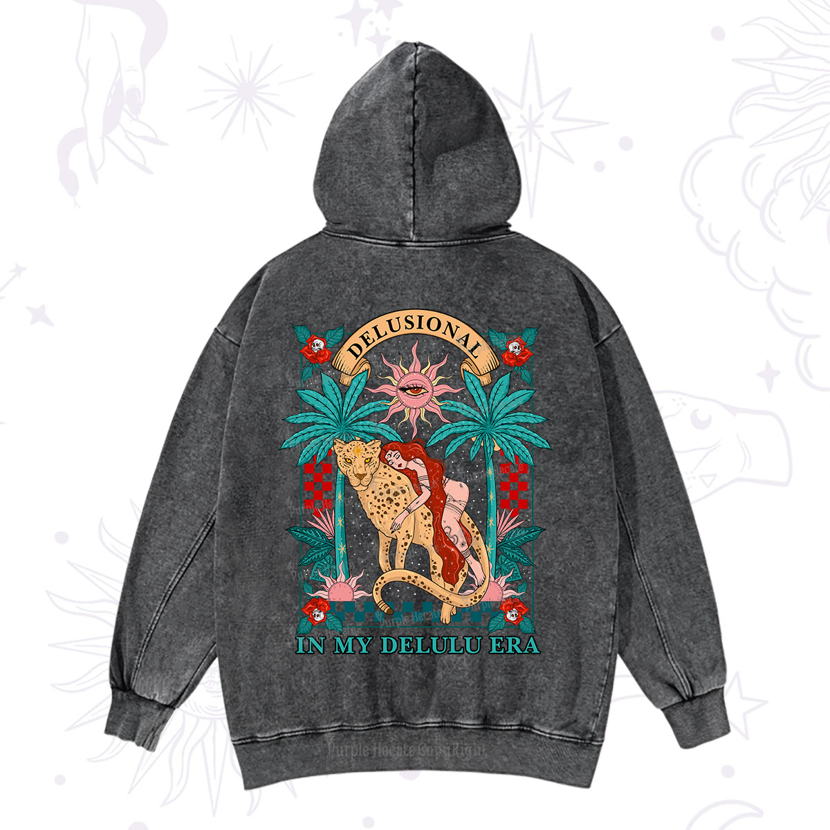 Purplehecate In My Delulu Era Washed Hoodie