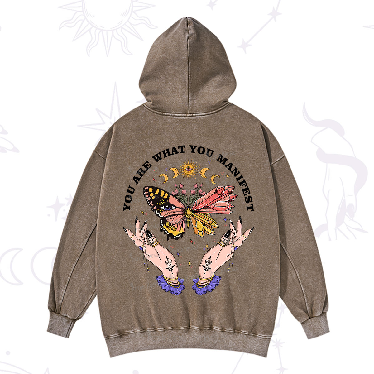 Purplehecate You Are What You Manifest Washed Hoodie