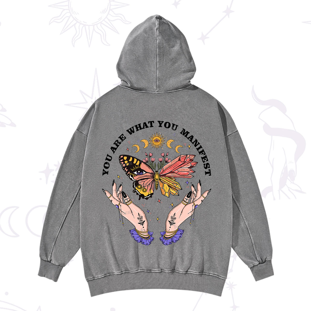 Purplehecate You Are What You Manifest Washed Hoodie