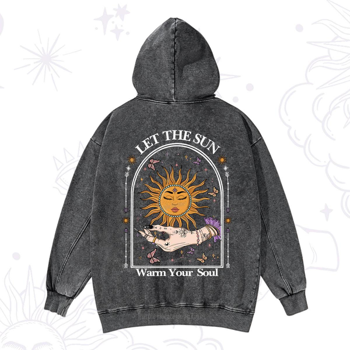 Purplehecate Let The Sun Warm Your Soul Washed Hoodie