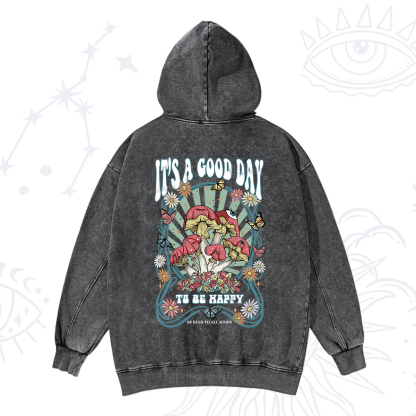 Purplehecate It's A Good Day To Be Happy Washed Hoodie